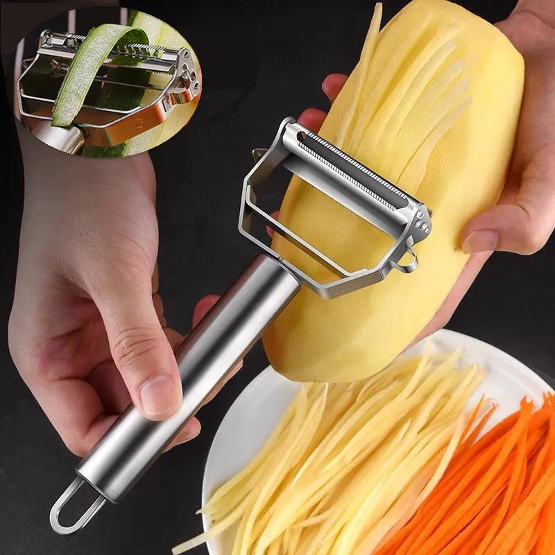 Kitchen Vegetable Peeler Stainless Steel Melon Planer Double-Head Peeler Fruit And Vegetable Peeler